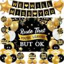 Holkcog Farewell Party Decorations, Rude That You'Re Leaving But Ok Banner, Black Gold We Will Miss You Party Decor, Office Coworker Goodbye Party Supply, Going Away Retired Party Decor for Women Men