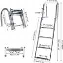 Stainless Steel 4 Step Folding Marine Ladder Heavy Duty Telescoping Ladder for Boat Yacht Dock