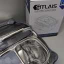 Heated Lunch Box for Men&Women - 80W Electric Lunch Box for Adults with Dual 1.5L 304 Stainless Steel Containers Fast Heating Portable Food Warmer for Car&Truck Travel lonchera electrica (White)