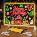 Lumiboard LED Drawing Board, LED Note Board, Acrylic Dry Erase Glowboard with 4 Modes & 7 Colors Light, Include Adapter, Led Doodle Board for Kids, Halloween or Christmas Decorations (Small)