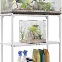 AnBaiMei 20-30 Gallon Aquarium Stand, Fish Tank Stand with Adjustable 3-Tier Storage Shelf, Heavy Duty Reptile Breeder Turtle Tank Terrarium Rack Table for Home Office, 30" L x 12" W x 32.2" H, White