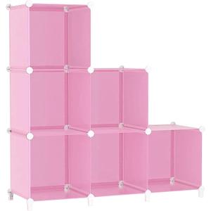 AWTATOS Cube Storage Organizer Protable Closet Organizers and Storage for Kids DIY Stackable 6 Cubes Storage Shelves Clothes Organizer for Bedroom, Home, Pink AWTATOS Cube Storage Organizer Protable Closet Organizers and Storage for Kids DIY Stackable 6 Cubes Storage Shelves Clothes Organizer for Bedroom, Home, Pink