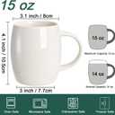 Foraineam Set of 6 Porcelain Mugs 15 Ounces White Coffee Mugs Set Ceramic Drinking Cups for Coffee, Tea, Juice, Cocoa