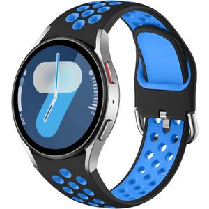 DaQin No Gap Sport Band Compatible with Samsung Galaxy Watch 7/6/5/4 Band 40mm 44m/Galaxy Watch FE/Watch 6 4 Classic 43mm 47mm 42mm 46mm/Watch 5 Pro 45mm, 20mm Soft Silicone Wristbands for Women Men