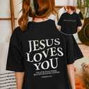 Oversized Tshirt Christian Shirts Short Sleeve Faith Letter Print Tee Shirt Casual Loose Tops (Medium)