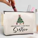 kdqua Sister Gifts Makeup Bag, Best Sisters Gifts for Christmas from Bother, Sister Gift for Christmas Birthday from Sisters Bags Zipper Pouch Travel Organizer Toiletry Bag Cosmetic Bags