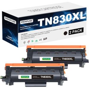 Compatible TN830 Toner Cartridge High Yield Replacement for Brother Toner TN830 TN830XL Work with Brother Printer HL-L2460DW DCP-L2640DW HL-L2480DW HL-L2400D HL-L2405W MFC-L2820DW, 2 Black