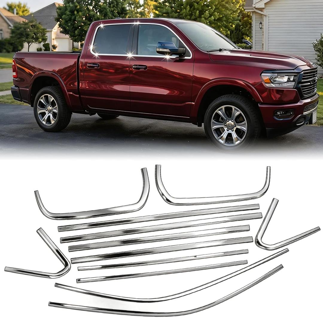 Chrome Window Trim for Ram 1500 Crew Cab 2019-2026