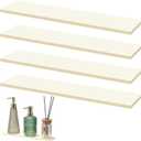 Leinuosen 4 Pcs Beige Medicine Shelves 13 Inch Acrylic Medicine Cabinet Replacement Shelves Suitable for Bathroom Living Room Kitchen Wall Mounted and Hanging Cabinet