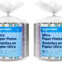 Amazon Basics Ultra Paper Plates, 10 Inch, Disposable, 372 Count (2 Pack of 186)