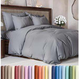 Duvet Cover Queen Size Set - Extra Soft Queen Size Duvet Cover 90 x 90 with 2 Pillow Shams - Hotel Luxury Easy Care and Fade Free w/Zipper Closures & Ties - Comfy Breathable Bedding Set (Steel Blue) (06 - Steel Blue (No Comforter))