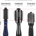 Hair Dryer Brush, Aima Beauty 4-in-1 Upgrade Hot Air Straightener Curler Function for Women, Hair Styling Tools, Prussian Blue-Round