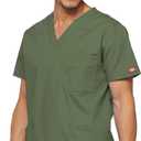 Dickies EDS Signature Men's V-Neck Top (Green, XXL)