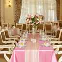 TURSTIN 4 Packs Pink Satin Tablecloth 102 x 58 Inch Overlay Satin Table Cover Rectangle Bright Silk Tablecloth Smooth Fabric Table Decoration for Wedding Banquet Party Events