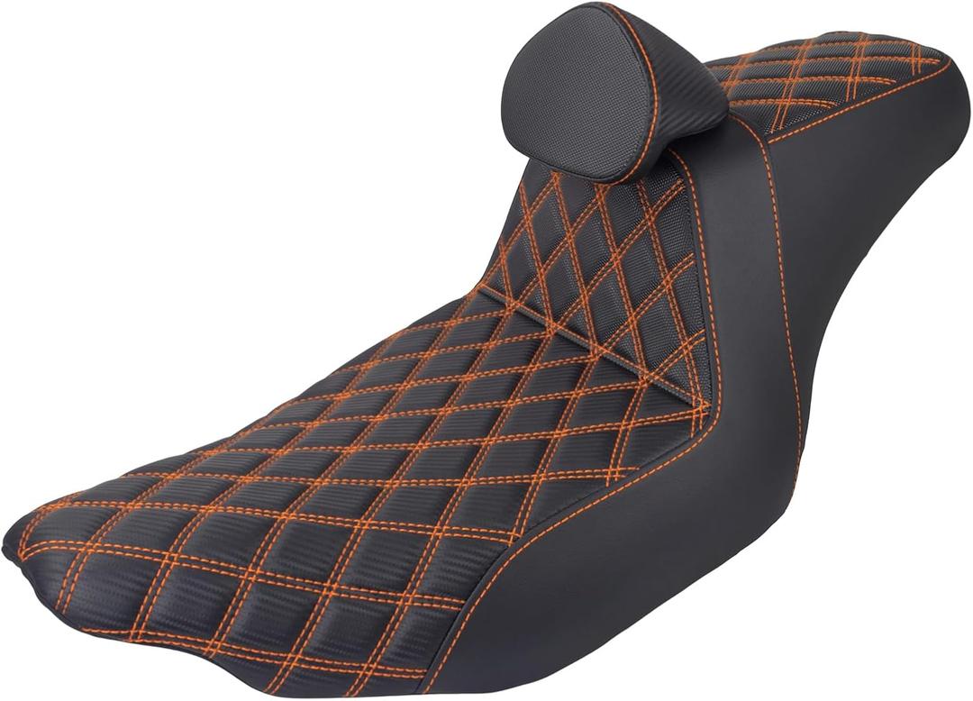One-Piece Driver Passenger Seat w/Backrest Fit For Harley Touring 2023.5-up