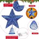 Aoriher 20 Light 10 Inches Christmas Star Tree Toppers Battery Operated Tree Topper with 20 Mini LED Lights for Christmas Holiday Seasonal Decoration (Blue)