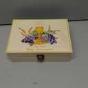 First Communion Wooden Box Keepsake Baptism Memory Box Gift First Holy Communion Jewelry Storage for Baptism Memory Keepsake， 8.5 x 6 x 3 inches(Elegant Feast)