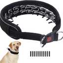 Martingale No Pull Dog Collar for Large Medium Dogs Training Walking, Heavy Duty Nylon Reflective Adjustable Anti Pull Slip Collar with Buckle M Black (M (18"-24" Neck, 2" Wide))