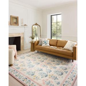 Loloi Rifle Paper Co. Eden Collection EDE-01 Mughal Rose Blush 7'-6" x 9'-6" Area Rug