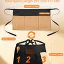 Slohif Reversible Server Apron 6 Pockets - Waist Apron for Waitress Women Half Serving Short Apron for Waiter