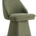 Swivel Dining Chairs Modern Desk Chair Upholstered Linen Fabric Side Chair for Kitchen Dining Room Bedroom,Moss Green,1 Box