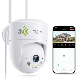 5G WiFi Security Camera Outdoor, Security Camera with 24/7 Recording Cable, 2K Cameras for Home Security, Motion Detection and Siren, Auto Tracking