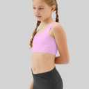 Sascina Girl Bras 10-12 Years Old Seamless First Bra Girls Sports Bras Longline Crop Bra - No Pads, Chest Double Lined