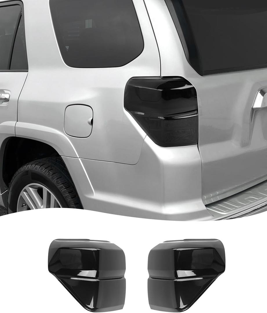 Voodonala for 4Runner Tail Light Cover, Smoked Rear Light Trim Guards Tint Compatible with Toyota 4Runner Accessories 2010-2013, Smoke Black