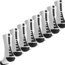 OLCHEE Boys Athletic Crew Socks Basketball Sports Calf High Socks Kids Youth Teens Long Compression Colorful Sock White 8 Pack Size 5-11