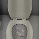 Mayfair Cassel Slow Close Toilet Seat, Easy Clean, Non Slip Premium Wood Seat, Easy Install, Made in USA, Elongated, Biscuit