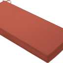 Favoyard Outdoor Bench Cushion 48 × 16 Inch Waterproof & Color Resistant Patio Benches Cushions for Garden Loveseat Swing Couch Furniture with Handle, Removable Cover and Adjustable Straps, Spice