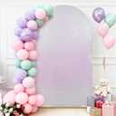 SquarePie 7.2 FT Arch Backdrop Cover, Iridescent Bling Sequin Backdrop, Round Top Chiara Spandex Stretchy Shimmer Arch Cover for Wedding Birthday Party Banquet Decoration