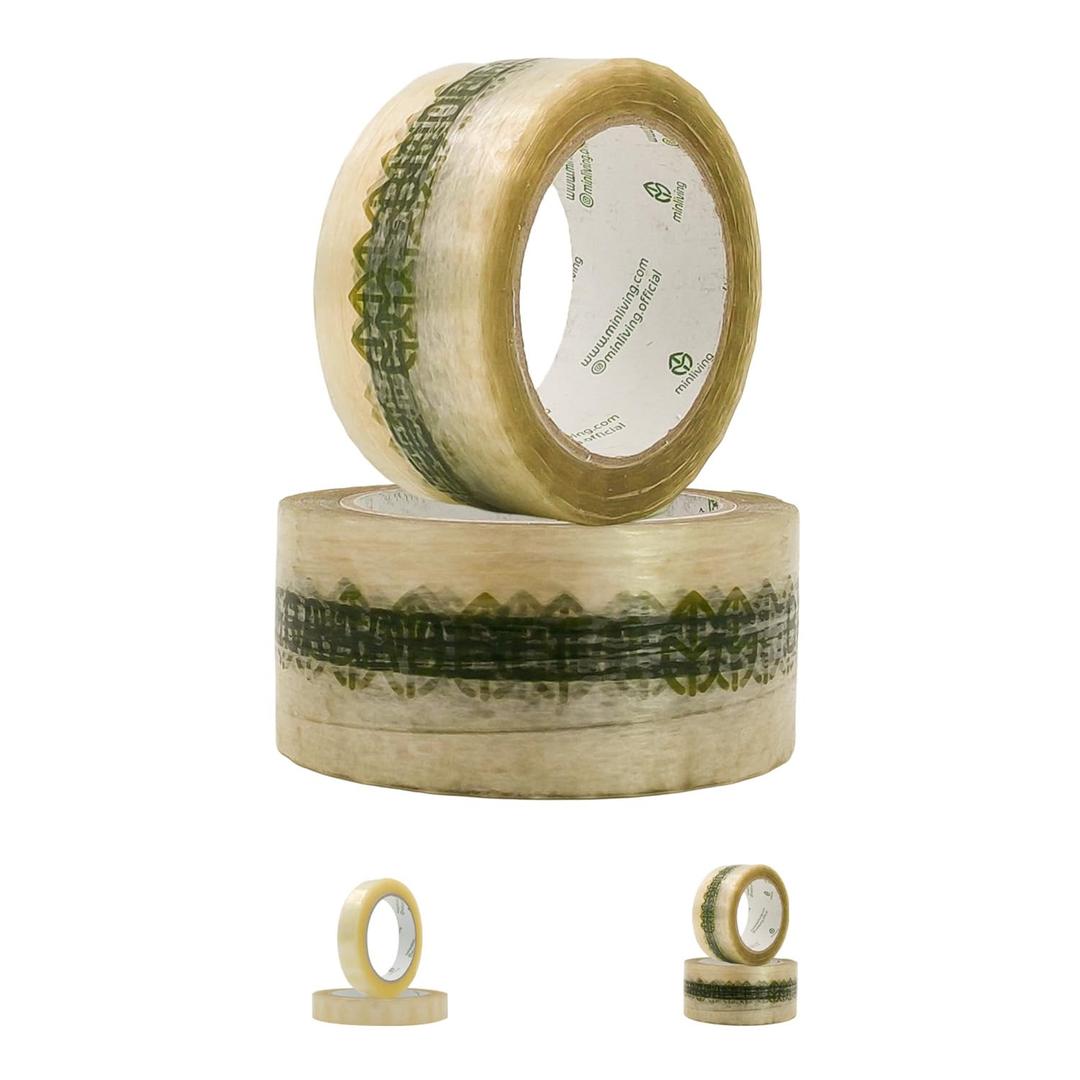 Biodegradable Packing Tape | Plant-Based Cellulose Packaging Tape | Heavy Duty All-Purpose Adhesive for Shipping, Moving, Office, Crafts | Easy-Tear, Low-Noise, Clear - 3pk 1.93 in x 70 yds