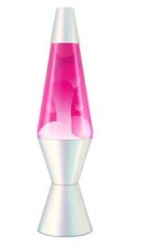 14.5" Opalescent Pink and White Lava Lamp