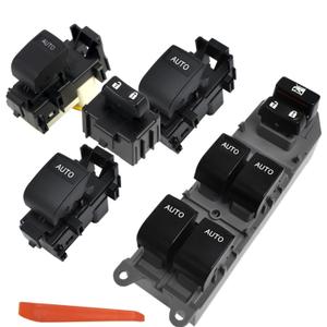 HIGH FLYING for Toyota Tundra 2007-2021 LED Lighted Power Window Switch Control Panel, Lock/Unlock Switch with Auto Down/Up, Kit of 4pcs Blue Light (NOT Fit 1794 Edition, Platinum, TRD Pro)