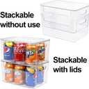 Clear Plastic Storage Bin with Lid, Stackable Storage Boxes Organizing Bin for Pantry, Kitchen, Cabinets, Wardrobe, Closet, Dresser, Bathroom Storage and Organization (2pc-10x6.7x5.3)