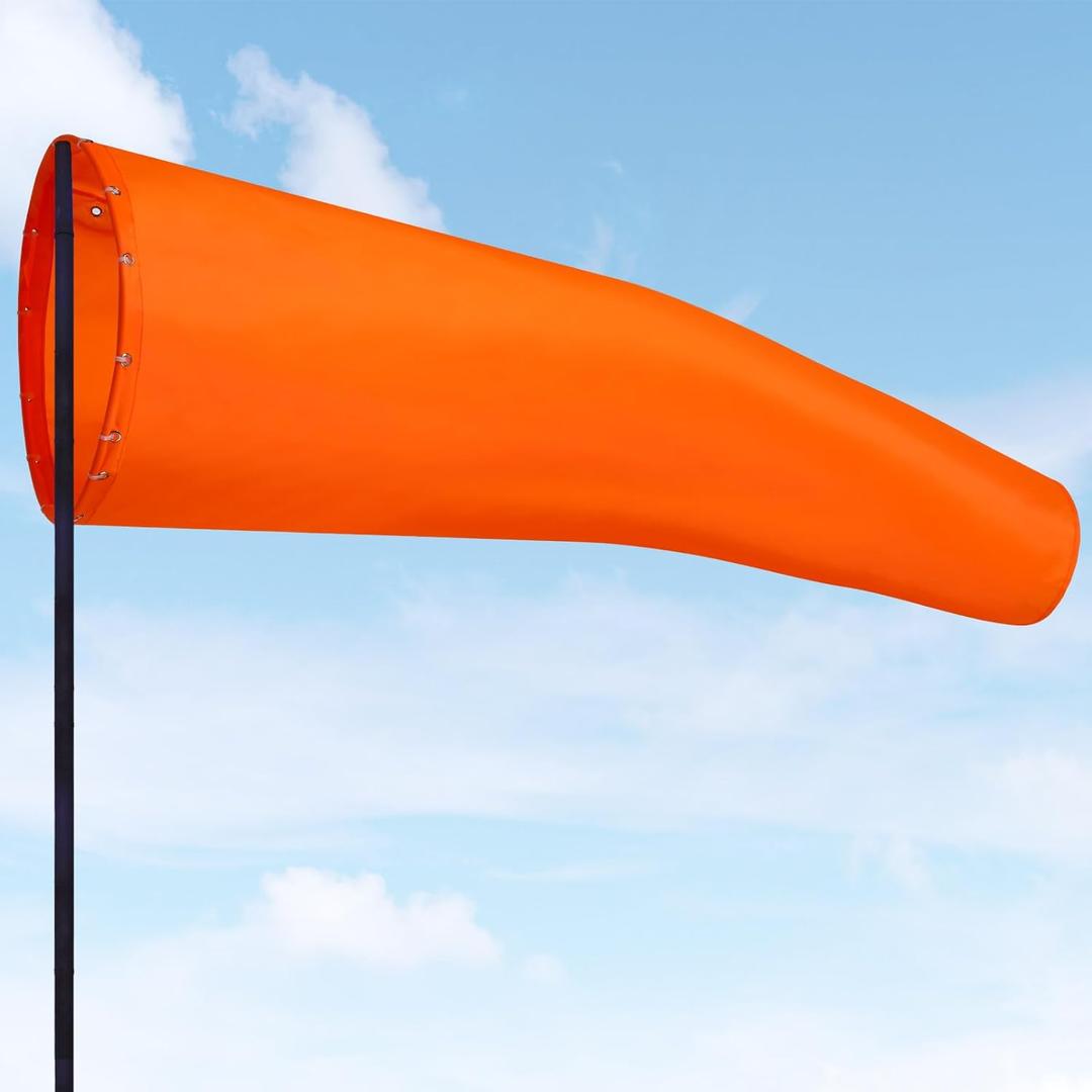 Shimeyao 1 Pcs 18 x 60 Inches Heavy-Duty 420d Nylon Windsock UV & Weather Resistant Wind Sock for Outside with Dual Swivel Clips for Airport Runway, Helipad, and Industrial Sites Shimeyao 1 Pcs 18 x 60 Inches Heavy-Duty 420d Nylon Windsock UV & Weather Resistant Wind Sock for Outside with Dual Swivel Clips for Airport Runway, Helipad, and Industrial Sites