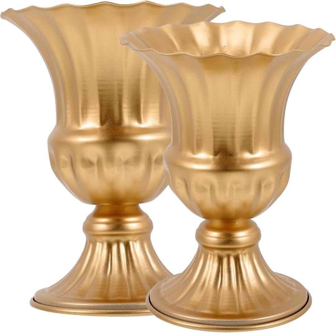 2pcs Tombstone Memorial Vase Graveyard Vase Metal Cemetery Vas Pillar Planter Headstone Classic Urn Floral Arrangement Headstone Saddle Iron Ornaments Delicate