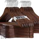 Wooden Hangers - 60 Pack - Clothes Hanger for Daily Used,Heavy Duty Wood Hangers with Precisely Cut Notches,Coat Hanger for Closet, Clothes Hangers for Shirt Suit DresWalunt, BBB1