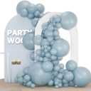 PartyWoo Dusty Blue Balloons 127 pcs Different Sizes of 36 18 12 10 5 Inch Boho Light Blue Aqua Balloon Arch Kit Garland for Graduation Wedding Baby Shower Birthday Party Decorations Blue-F28
