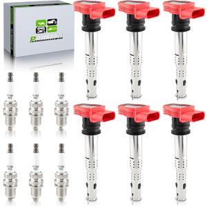 UF529 C1631 4pcs Ignition Coil Spark Plug Fit for Volkswagen MK5 Jetta MK6 Rabbit Golf MK6 GTI GLI Passat CC Tiguan for Audi A3 A4 A5 A6 A7 Q5 Q7 R8 S4 S5 TT 2005-2016