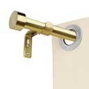 WORLD RODS Modern Curtain Rods for Windows 18 to 144 inches, 1 Inch Metal Drapery Rods, Adjustable Heavy Duty Long Single Curtain Pole for Living Room Bedroom (Warm Gold)