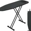 Ironing Board Full Size 54x14, RAINHOL Heavy Duty Iron Board with Thick Padded Cover, Height Adjustable Ironing Boards with Smart Hanger, Heat-Resistant Silicone Pad Iron Rest Black, 54"L x 14"W