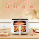 NEWBULIG Air Fryer4QT Small AirFryer with Easy View Window and Interior Light, Digital Touchscreen with 8 Presets for Custom Cooking, Nonstick and Dishwasher Safe Basket, White