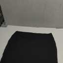 Trendy Street Basic Double-Layer Cotton Simple Stretchy Tube Pencil Mini Skirt (X-Large Short, Black)