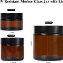 ZIYIZE Amber Glass Jars with Lids, 4 Pack 1oz Small Glass Jars with Inner Liners, 30 ml Reusable Empty Round Cosmetic Container for Creams, Lotion, Cosmetic, Spice, Powder
