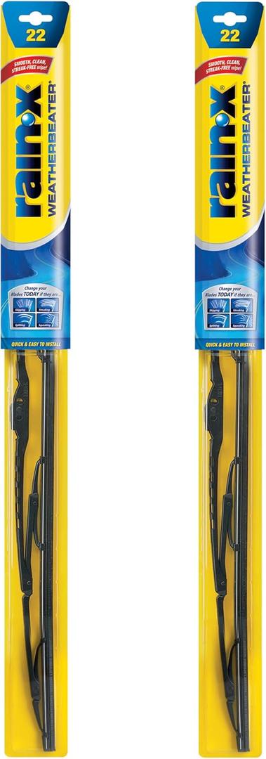 Rain-X 820149 WeatherBeater Wiper Blades, 22" Windshield Wipers (Pack of 2), Automotive Replacement Windshield Wiper Blades That Meet Or Exceed OEM Quality And Durability
