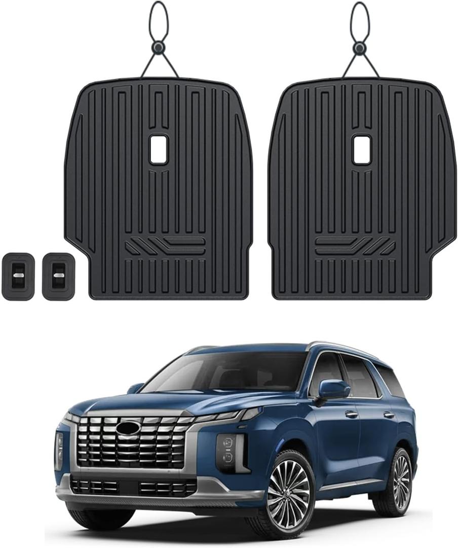 Kick Mats for 2020-2024 2025 Hyundai Palisade 7 Seats Captain Chairs SUV Car Mat Accessories, All Weather TPE Seat Back Backrest Protector for Calligraphy (2020-2025 | for Palisade 7 Seats)