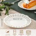 fMBB Round Appetizer Plate with Scalloped Edge Lace Rim, Set of 4, White 8 inch Ceramic Dessert Plates, Small for Cake Snack Side Dish, Microwave and Dishwasher Safe