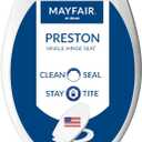 Mayfair Preston Easy to Clean Single Hinge Toilet Seat, Modern Slow Close Plastic Toilet Seat, Made in USA, Elongated, White